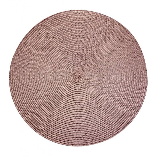 Lugar Americano 38cm Redondo De Poliester Fresno Aspiral  Taupe